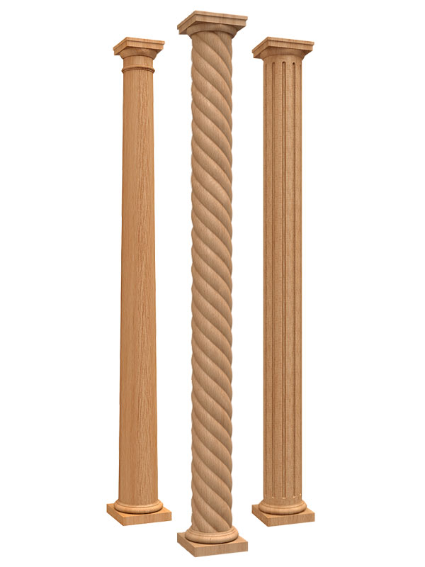 columns from a custom wood shop