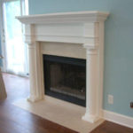 white fireplace columns