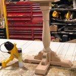 carved wooden kitchen table leg