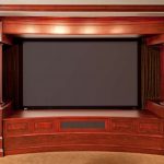 home theater with columns