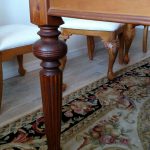 kitchen table with hand carved custom table legs