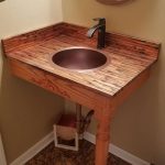 small vanity sink with custom table legs