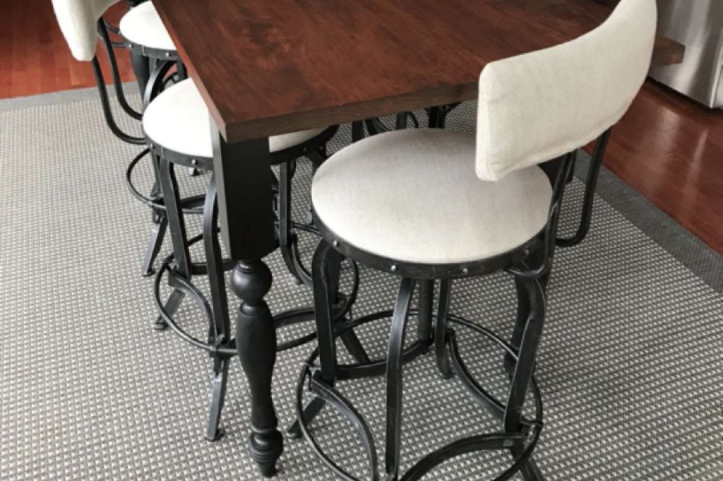 round counter height table legs on table