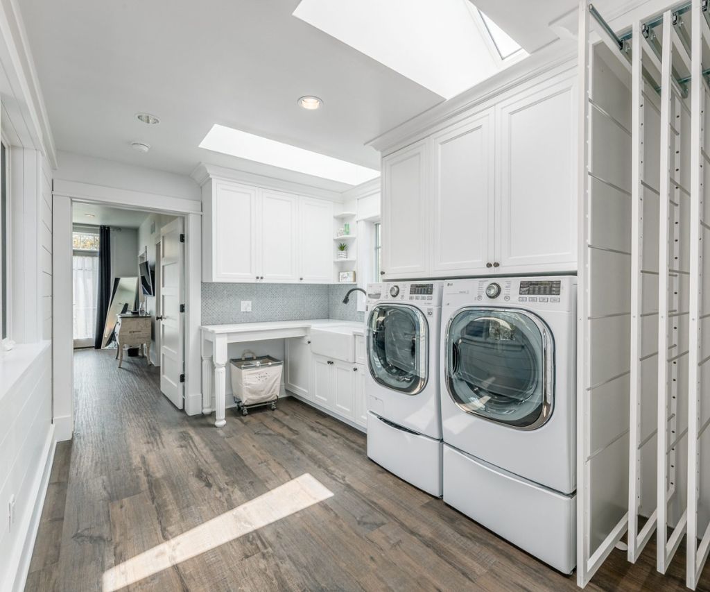 laundry room with custom millwork in design