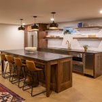 Walnut ‘Square 2-Sided Tapered’ Island Legs for a bar overhang - Esh Cabinetry from Ronks, PA