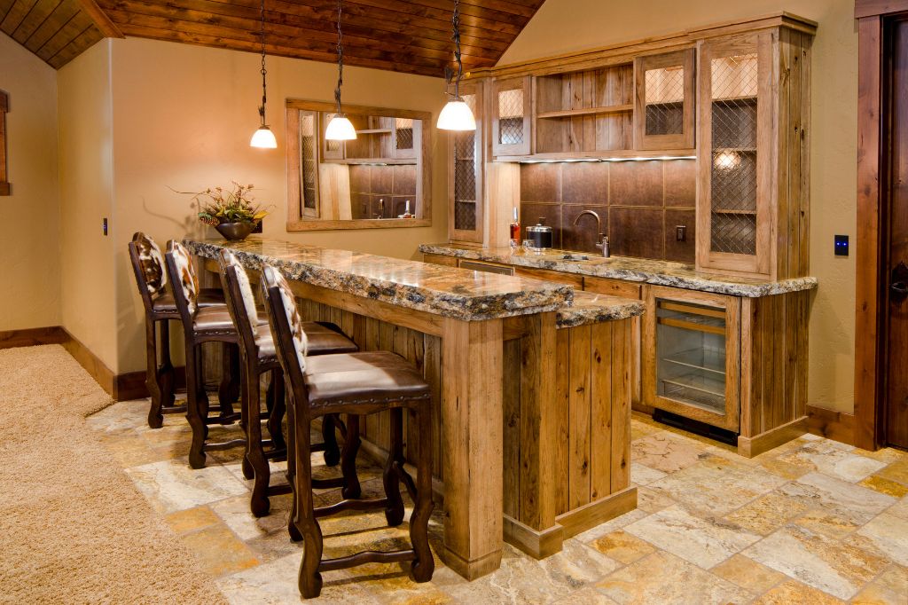 Basement bar ideas and designs for rustic style
